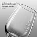 Artisanal Hand-Cut Crystal Wine Glasses 16 Oz - Monogram Stemless Wine Glasses with Engraved Initials(Letter X), Lead-Free Glassware Gift for Wine Lovers