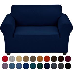 Joccun Stretch Chair Couch Cover,1-Piece Sofa Slipcover Spandex Jacquard Fabric Sofa Covers with Elastic Bottom,Washable Furniture Protector for Dogs,Cats,Kids(Armchair,Navy) (Small35" - 55")
