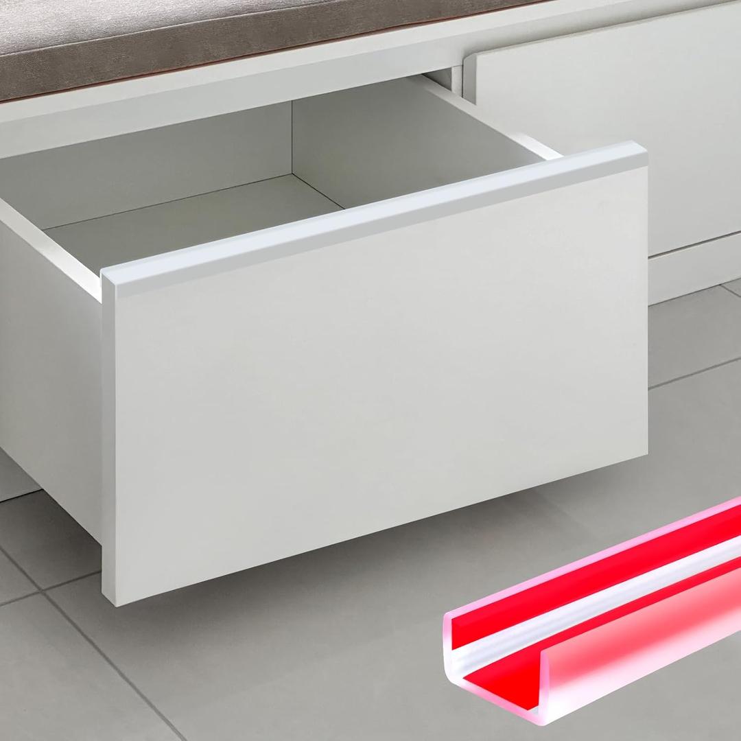 Door Protectors, 3/4" Silicone Cabinet Edge Guard, Protect Kitchen & Drawer Fronts, Prevent Wear, Chipping, Discoloration, Edge Protectors for Drawers, Desks, Countertops and Shelves, Clear, 10Ft