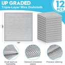 5 x 12 Pcs New Upgraded 3 Layers Non Scratch Wire Dishcloth, Multipurpose Wire Dishwashing Rags, Wet & Dry for Cookware, Sinks, Dishes, Stoves & Fireplaces (7.87 x 7.87-12pcs)