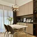Brushed Nickel Chandelier 8 Lights Modern Geometric Pendant Light Farmhouse Ceiling Light Fixture for Dining Room Kitchen Island Living Room Bedroom Hallway
