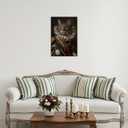 Animal Canvas Wall Art Funny Cat Poster Renaissance Royal Cat Portrait Picture Print for Living Room Bedroom Hallway Decor Framed(Artwork-3,16"x24")