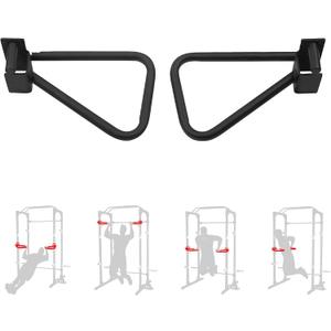 Fitvids Dip Bar Attachment for Squat Rack, Multi Grip for Strength Training, Pull up, Push up 2x2 inch Power Cage Squat Rack, Pair