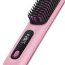 NUMOYA Go Brush Pro 2025 Upgrade Portable Cordless Hair Straightener Brush for Women (Pink)
