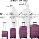 Hanke 16 Inch Underseat Carry On Luggage with Wheels Small Suitcase Softside Luggage Bags for Travel Lightweight Suitcases with Wheels Travel Luggage Personal Item for Men and Women.(Purple)
