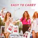 24 Pcs Coquette Pink Bow Paper Gift Bags Cherry Bow Birthday Party Favor Goodie Candy Bags with Handles for Bridal Engagement Party Supplies 8.3 x 5.9 x 3.1 in