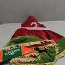 Kurt Adler 50-Inch Burgundy Ribbon Trees Tree Skirt with Green Tassel Border