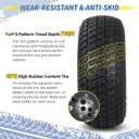 GICOOL 16x6.50-8 Tubeless Tire and Wheel, 16x6.5-8 Lawn Mower Tires, 3"-4.5" Offset Hub, 3/4" or 5/8" Bearing, Universal Fit Riding Mower and Garden Tractor Front Wheel, 4 Ply, S-Turf Pattern, 2 Pack