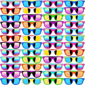 48 Pack Kids Sunglasses Party Favors, Kid's Neon Sunglasses Bulk, Childrens Sunglasses Boys Girls Eyewear Pack for Goody Bag Fillers Summer Beach Pool Birthday Party Supplies Age for 3-8