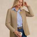 GRACE KARIN Sweater Blazers for Women 2025 Casual Button up Cardigan Sweater Open Front Knit Blazer Jacket with Pockets (S)