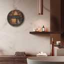 Sufamb Halloween Fall Ghost Round Wall Art Decor, Spooky Ghost Bookish Canvas Artwork Framed, Halloween Wall Hanging Prints Decorations for Bookshop Bookstore Reading Room Library Decor, 10x10 Inches