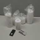 Homemory Pure White Flickering Flameless Candles, Battery Operated Acrylic LED Pillar Candles with Remote Control and Timer, Set of 5