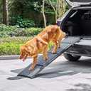 CO-Z Dog Ramp for Car, 63" Folding Pet Ramps for Large Dogs up to 200 lb, Portable Dog Pet Stairs Ramp for SUV Truck Bed Couch, Indoor and Outdoor Use with Non-Slip Rug Surface (63" L x 17" W)
