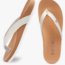 ONCAI Womens Flip Flops For Women Comfortable Leather Strap Yoga Mat Non-Slip Women's Thong Sandal Casual Summer Beach Slippers With Arch Support, Size 9