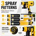 1000W High Power Paint Sprayer, Electric HVLP Spray Paint Gun with Adjustable Width Knob, 4 Nozzles & 3 Patterns, Easy to Clean for Furniture, Home Interior, House Painting(Yellow)
