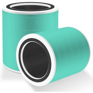 Core 400S Toxin Absorber Replacement Filter for LEVOIT Core 400S Smart WiFi Air Purifier, Funmit 3-in-1 H13 True HEPA Replacement Filter, Part # Core 400S-RF-TX (LRF-C401-GUS), Green, 2 Pack