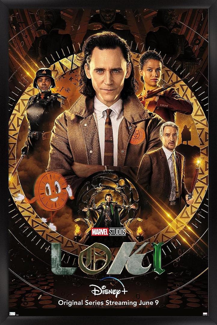Trends International Marvel Loki - One Sheet Wall Poster, 34L x 22.4W, Black Framed Version