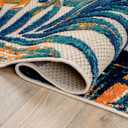 Rugshop Tropical Floral Leaves Indoor/Outdoor Area Rug Durable Polypropylene, Non-Shedding, Easy to Clean, Perfect for Patio, Backyard, Deck and Outdoor Lounge, High Traffic Areas, 2'7" x 4'