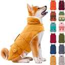 KYEESE Dog Coat Windproof Dog Coats for Small Dogs Waterproof Dogs Jacket with Fleece Lined Warm Pet Winter Puffer Coat with Leash Hole Thick Cat Clothes with Pocket Soft Pet Sweater for Cold Weather.Size M