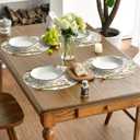 Artoid Mode Antique Herbs Wild Flowers Spring Round Placemats Set of 6, 14 Inch Summer Round Table Mats for Dining Decoration