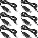 6-Pack USB DC 5V to DC 12V Step Up Converter Power Cable DC 12V Universal Power Cord with DC Jack 5.5 x 2.5mm or 5.5 x 2.1mm for Toys,Watches,Speaker,Camera,Monitor 3.3FT
