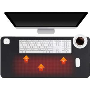 Heated Desk Pad Mouse Pad - Warm Desk Pad,Electric Heating Pad with 3 Heating Levels & 4 Hours Auto Shut-Off, 31.5 x 13 inch Extended Edition Gaming Mou