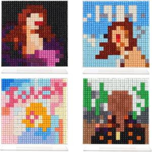 Lustriona Taylor Diamond Art Kits, Taylor Merch, Taylor Gifts for Women Girl 4 Pcs Acrylic Diamond Painting Kit, Stand Up Diamond Art Kits for Adults Pixel Art Color by Number