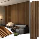 Art3d 2-Pack 108" x 12" Acoustic Wood Panels for Wall, Soundproof Wood Slat Panel for Wall and Ceiling, 3D Fluted Sound Absorbing Paneling for Interior Wall Decor, Living Room, Bedroom - Teak