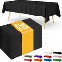 Black Plastic Table Cloth - 30 Pack 54"  108" Rectangle Disposable Tablecloths for 6FT Tables, Waterproof Table Cover for Party, Holiday & Gathering Use