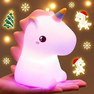 Unicorn Toys, Night Light for Kids Night Light,16 Colors+Silicone+Dimmable+12 Hours Use Nightlight for Kids Room,Unicorn Toys for Girls Age 4-6, Christmas Gifts for Baby,Adults,Toddler Girl Room Decor