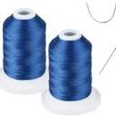 UV Resistant - Simthread 100% Polyester Bonded Thread Tex 69 (12wt) - 250 Yards x 2 Spools NP-Blue