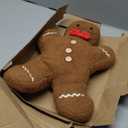 Christmas Gingerbread Man Queen Sheet Set with Pillow- 4 Piece Christmas Bed Sheet Set with Gingerbread Man Pillow, Soft & Breathable, Microfiber for Mom Women Cute Winter Xmas Gift