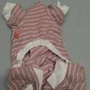 KYEESE Dog Pajamas Soft 4 Legs Doggie Jammies Striped Dog PJS Pet Jumpsuit Lightweight Puppy PJS Clothes Breathable Pajamas Stretchable Outfit Cozy Onesie Sleepwear for Summer,Pink Striped, Small