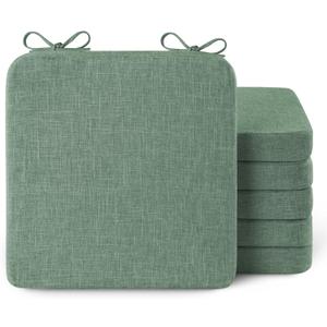 AddGrace Chair Cushions for Dining Chairs 6 Pack 16x16inch Sage Green
Non Slip, Removable Cover with Ties, Textured Fabric, for Kitchen Dining Room Indoor, Hard Wooden Chairs, Family Gathering
