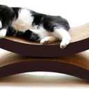 PetFusion Ultimate Cat Scratch Lounge, Cat Scratchers for Indoor Cats, Reversible & Durable, Made from Recycled Corrugated Cardboard, Walnut Brown