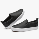 TUOPIN Womens Synthetic Leather Slip On Shoes,Padded Collar Slip on Sneakers for Women,Casual Loafers Walking Shoes Size 9