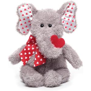 Bearington Hugh Loves You Elephant Stuffed Animal - 13" Cuddly Valentines Stuffed Animal with Soft Grey Fur and Heart Details - Adorable Elephant Valentines Day Gift for Kids, Babies, and Loved Ones