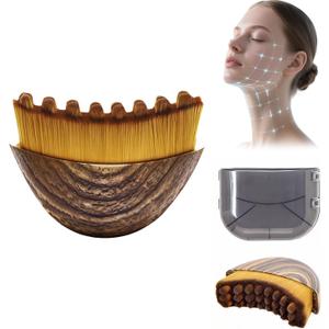 Lymphatic Contour Face Brush Lymphatic Drainage Massager for Face, Chin & Jawline Sculpting, Anti-Puffiness Dry Brushing Tool with Ergonomic Design & Soft Bristles for All Skin Types