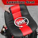 Rolling Stool with Wheels, Adjustable Height Pneumatic Garage Work Mechanic Stool Seat with Backrest, 400 LBS Capacity 360 Swivel Mechanic Crepper Chair with Tool Tray Storage, Red, 17.13" W x 17.28" D x 33.62" H