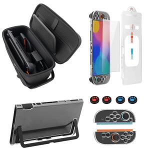 Switch 2 Accessories Kit, 10-in-1 Bundle Case for NS Switch 2 (2025), with Carrying Case, Clear Protective Cover, Thumb Grips, Screen Protectors, Gifts for Chirstmas