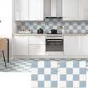 Nuanchu 20 Pcs Blue White Checkered Peel and Stick Floor Tile 12 Inch Checkerboard Self Adhesive Floor Tiles Easy to Install Checkered Waterproof DIY Flooring for Kitchen Bedrooms Bathrooms