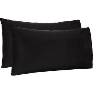 TBM Oversize Pillow Case Extra Large Fits Even The Fluffiest Pillows Including The Pancake Pillow Sleeve Style Extra Tall Pillowcase 100% Egyptian Cotton 600 Thread Count (Queen 23W X 34L, Black)