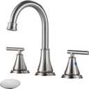 Fransiton 8 Inch Widespread Bathroom Sink Faucet 3 Hole, Brushed Nickel Bathroom Faucet with Metal Pop-Up Drain Assembly, Bathroom Vanity Faucet, 2 Handle for Sink