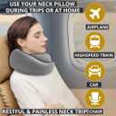 Neck Pillow | Compact Travel Pillows for Airplanes, Car Trips and Home Comfort| Foldable Memory Foam Neck Support | Size Adjustable for Adults and Kids | Lightweight (0.60 Pounds) and U-Shape Design