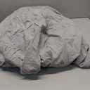 BESTOUCH Fitted Sheet Only 100% Washed Cotton Linen Feel Easily Fits Deep Pockets up to 17 inch Solid Light Grey Queen (Queen (60" x 80" + 17"))