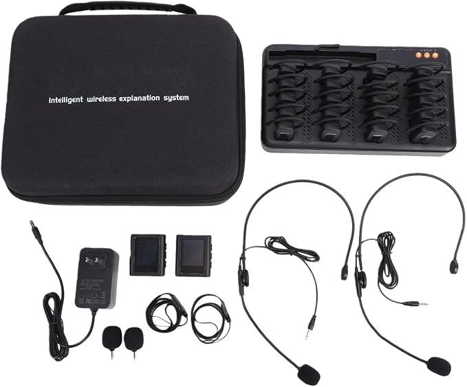 TARSHYRY Lightweight Receiver with Stable Signal Transmitter Receiver, Clear Sound Quality for Wireless Tour Guide System, 200m Communication Distance, 8800mAh Battery (US Plug)