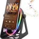 Wireless Induction Bluetooth Speaker 5-in-1 Multifunctional Smartphone Holder, 360 Rotation Mount RGB Ambient Light Ideal Gifts for Adult/Kids High-Definition Stereo Sound for iPhone/Samsung/Android
