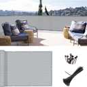 SUNLAX 3'x10' Grey Balcony Privacy Screen Fence Windscreen Cover Fabric Shade Netting Mesh Cloth with Grommets UV Protection for Patio, Backyard, Porch, Railing Shield 90% (We Make Custom Sizes)