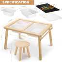 WINGYZ Sensory Table and Chair Set, 3 in 1 Kids Table for Play Study Art Dining Toys Storage, Sensory Activity Tables for Toddler with Storage Bins, Children's Gifts for Boys and Girls, 30x21x17.5 in