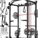 GarveeLife Power Cage, Multi-Functional Power Racks for Home Gym with Cable Crossover System, 1600 LBS Weight Capacity Fitness Squat Rack for Strength Workout with More Training Attachment, Red